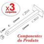 Imagem de Kit 03 Suportes Inclinação Haste De Refletor Led Parede Fachada Banner Base Inclinada 40 Cm