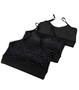 Imagem de Kit 03 Top Fitness Alcinhas Textura  Preto Academia Exercício Funcional Corrida