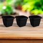 Imagem de Kit 03 Vasos Para Plantas Flores Quadrado 3,9L Decorativo Casa Jardim