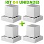 Imagem de Kit 04 Acabamento Quadrado Metal Para Registro 1/2 3/4 Padrão Deca Cromado