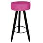 Imagem de Kit 04 Banqueta Alta Flora Pés Palito em Madeira Preto para  Bar Bistrô Cozinha  material sintético Pink - Damaffê Móveis