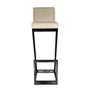 Imagem de kit 04 banqueta Alta Z Base De Ferro Suede Bege - D'Classe Decor