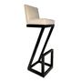 Imagem de kit 04 banqueta Alta Z Base De Ferro Suede Bege - D'Classe Decor