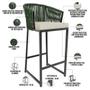 Imagem de Kit 04 Banqueta Para Área Gourmet Cozinha Varanda Corda Náutica Sunset D04 Verde - Lyam Decor