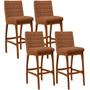 Imagem de Kit 04 Banquetas Alta Para Cozinha Sala De Jantar Fixa Mila B04 Bouclê Terracota - Lyam Decor