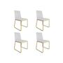 Imagem de Kit 04 Cadeira de Jantar Estofada Lille Base Gold material sintético Branco  - Montanaris Decor