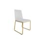 Imagem de Kit 04 Cadeira de Jantar Estofada Lille Base Gold material sintético Branco  - Montanaris Decor