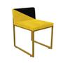 Imagem de Kit 04 Cadeira Office Lee Duo Sala de Jantar Industrial Ferro Dourado Sintético Amarelo e Preto - Ahz Móveis
