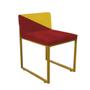 Imagem de Kit 04 Cadeira Office Lee Duo Sala de Jantar Industrial Ferro Dourado Sintético Vermelho e Amarelo - Ahz Móveis