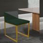 Imagem de Kit 04 Cadeira Office Lee Duo Sala de Jantar Industrial Ferro Dourado Suede Verde e Cinza - Ahz Móveis