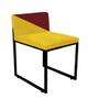 Imagem de Kit 04 Cadeira Office Lee Duo Sala de Jantar Industrial Ferro Preto material sintético Amarelo e Vermelho - Ahz Móveis