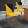 Imagem de Kit 04 Cadeira Office Stan Duo Sala de Jantar Industrial Ferro Bronze material sintético Amarelo e Marrom - Ahz Móveis