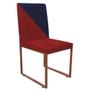 Imagem de Kit 04 Cadeira Office Stan Duo Sala de Jantar Industrial Ferro Bronze Sintético Vermelho e Azul Marinho - Ahazzo Móveis