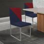 Imagem de Kit 04 Cadeira Office Stan Duo Sala de Jantar Industrial Ferro Cinza Sintético Azul Marinho e Vermelho - Ahz Móveis