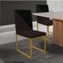 Imagem de Kit 04 Cadeira Office Stan Duo Sala de Jantar Industrial Ferro Dourado Sintético Marrom e Preto - Ahz Móveis