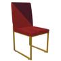 Imagem de Kit 04 Cadeira Office Stan Duo Sala de Jantar Industrial Ferro Dourado Suede Vermelho e Bordô - Ahz Móveis