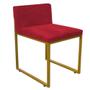 Imagem de Kit 04 Cadeiraa De Jantar Escritório Recepção Lee Office Industrial Ferro Dourado Suede Vermelho - Ahz Móveis