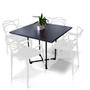 Imagem de Kit 04 Cadeiras Allegra Branca e 01 Mesa de Jantar 04 Lugares Jade 90 cm Preto Base Metálica Industrial Preto - D'Rossi