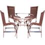 Imagem de Kit 04 cadeiras camboriú + mesa - alumínio fibra sintética cozinha área gourmet sala jantar varanda