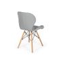 Imagem de Kit 04 Cadeiras Charles Eames Eiffel Slim Wood Estofada - Cinza