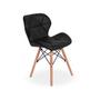 Imagem de Kit 04 Cadeiras Charles Eames Eiffel Slim Wood Estofada - Preta