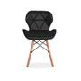 Imagem de Kit 04 Cadeiras Charles Eames Eiffel Slim Wood Estofada - Preta