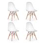 Imagem de Kit 04 Cadeiras Charles Eames Eiffel Wood Policarbonato - Transparente