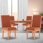 Imagem de Kit 04 Cadeiras de Cozinha Alice Para Mesa de Jantar Suede Terracota - Madeira Prima Deccor