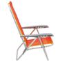 Imagem de Kit 04 Cadeiras de Praia Reclin.Tramontina Bali Baixa Alumínio c/ Assento Laranja e Amarelo 92900101