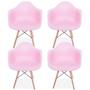 Imagem de Kit 04 Cadeiras Decorativa Eiffel Melbourne F03 Rosa com Pés de Madeira - Lyam Decor