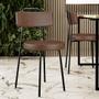 Imagem de Kit 04 Cadeiras Decorativa Estofada Para Sala De Jantar Barcelona L02 material sintético Marrom - Lyam Decor