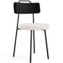Imagem de Kit 04 Cadeiras Decorativa Estofada Sala De Jantar Barcelona L02 material sintético Preto Linho Cru - Lyam