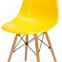Imagem de Kit 04 Cadeiras Decorativas Eiffel Charles Eames F03 Amarelo com Pés de Madeira - Lyam Decor