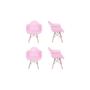 Imagem de Kit 04 Cadeiras Eiffel Melbourne Rosa com Pés Palito em Madeira - SSX Multicoisas