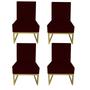 Imagem de Kit 04 Cadeiras Ellen Base de Ferro suede Marsala - D'Classe Decor