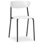 Imagem de Kit 04 Cadeiras Fixa Base Preta Empilhável Bit Branco - Lyam Decor