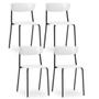 Imagem de Kit 04 Cadeiras Fixa Base Preta Empilhável Bit Branco - Lyam Decor