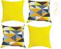 Imagem de Kit 04 Capas De Almofadas Decorativas Amarelo Geométrico 45x45cm