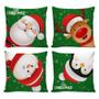 Imagem de Kit 04 Capas de Almofadas Decorativas Dy1002 Papai Noel 45x45 com Zíper Embutido