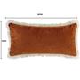 Imagem de Kit 04 Capas de Almofadas Tecido Boucle Com Franja Toda Volta Nature 60cm x 30cm Caramel