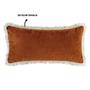 Imagem de Kit 04 Capas de Almofadas Tecido Boucle Com Franja Toda Volta Nature 60cm x 30cm Caramel