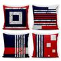 Imagem de Kit 04 Capas Para Almofadas De Sofá Decoração Geométrica Pop