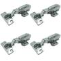 Imagem de Kit 04 Dobradiças Curva Inox Amortecedor Click Móveis Portas