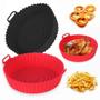 Imagem de Kit 04 Formas De Silicone Para Forno Air Fryer Forro Antiaderente Reutilizável Redonda