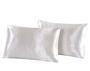 Imagem de Kit 04 Fronhas De Cetim (02 Pares) Anti Frizz Macio 50cm x 70cm Com Zíper