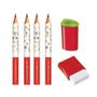 Imagem de Kit 04 Lápis Jumbo Triangular BIG Infantil Nº 2 HB + 01 Apontador Jumbo + 01 Borracha Faber Castell