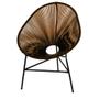 Imagem de Kit 04 Poltrona Cadeira Acapulco Plus com Almofada Quadrado Marrom Tecido Sintético Branco - Ahz Móveis