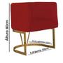 Imagem de Kit 04 Poltrona Cadeira Aurora Luxo Confort Industrial Ferro Dourado Suede Vermelho - Ahz Móveis