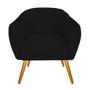 Imagem de Kit 04 Poltrona Cadeira Decorativa  Ludi Pés Palito Sala de Estar Recepção Escritório material sintético Preto - KDAcanto Móveis
