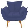 Imagem de Kit 04 Poltrona Cadeira Decorativa  Opala Sala de Estar Recepção Consultório Escritório Suede Azul Marinho - Damaffê Móveis